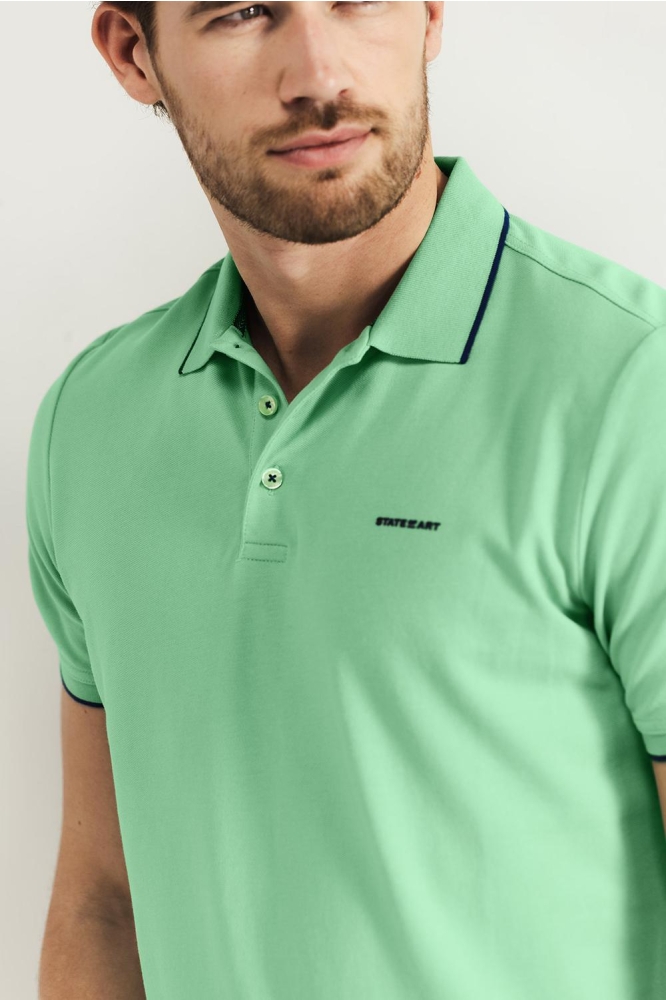 PIQUE POLO MET STREEPDETAILS 46115400 3400